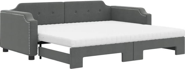 vidaXL Tagesbett ausziehbar mit Matratzen in Dunkelgrau, B/T/H: 200 x 80 x 66,5 cm - Bild 1