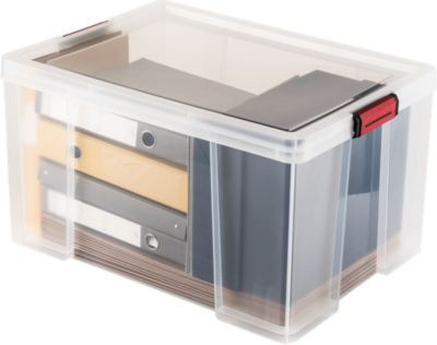 Paperflow CLIP'N STORE Aufbewahrungsbox mit Deckel, transparent, 75 l, BPA-frei und lebensmittelgeeignet - Bild 1