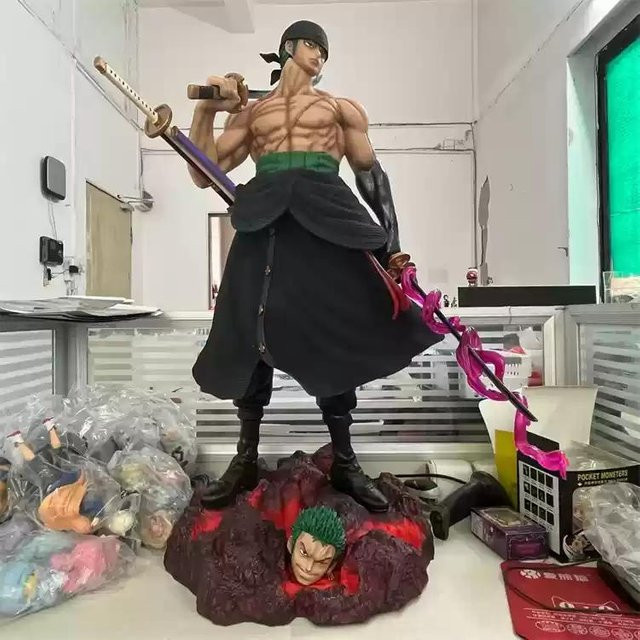 One Piece GK Plattform Club Supergroßes Schultermesser Thrawn Zweiköpfige Schnitzszene Statue Figur, 73cm, ab 14 Jahre - Bild 1