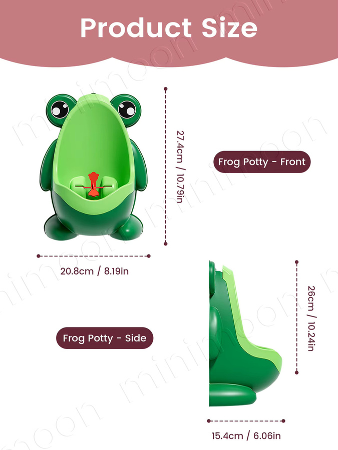Momo & Dudu Toilettentrainer Frosch-Töpfchen für Jungen in Blau oder Grün mit Zielhilfe zum Üben des Stehend-Pinkelns - Bild 2