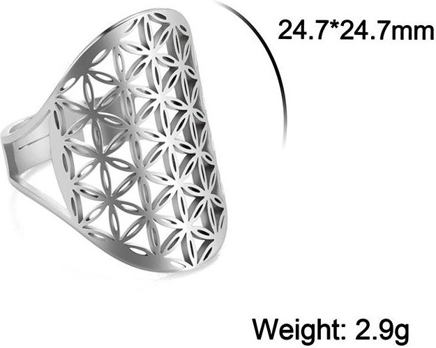 Rui Di Ring Edelstahl, Silber, Verstellbar, Unisex - Bild 1
