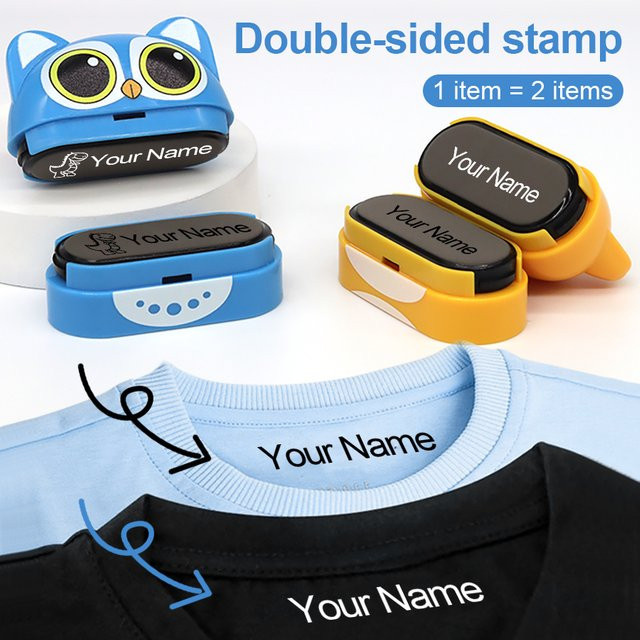 Personalisierter Namensstempel für Kleidung mit wasserfester und lichtbeständiger schwarz-weißer Tinte für alle Stoffe - Bild 1