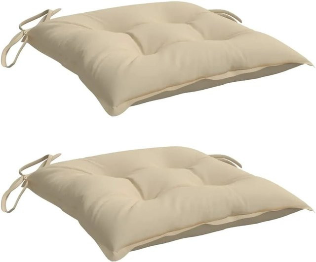vidaXL Palettenkissen Set aus 2 Stück in Beige aus wasserabweisendem Oxford-Gewebe, B/T/H: 50 x 50 x 7 cm - Bild 1