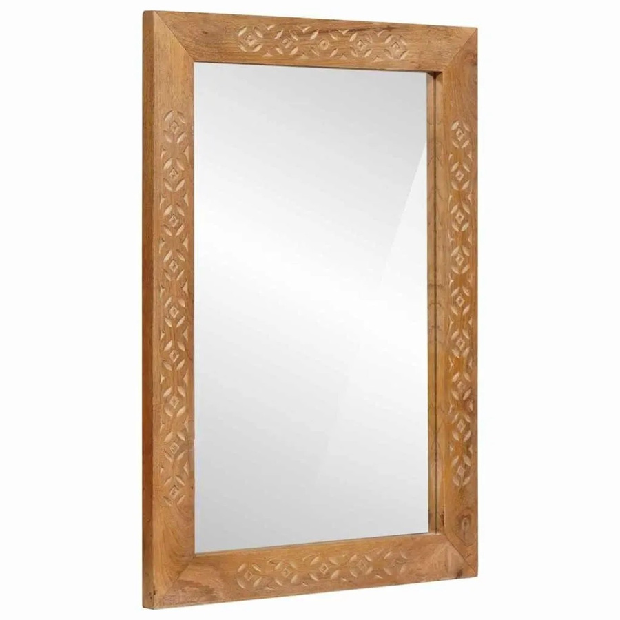 vidaXL Badezimmer Spiegel in Hellbraun, rechteckig, B: 70 cm, H: 50 cm, T: 2,5 cm - Bild 2