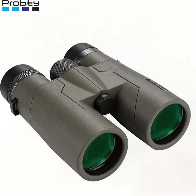 Probty Fernglas 10x42 in Grau mit HD-Teleskop und BAK4-Prisma für die Vogelbeobachtung und Jagd - Bild 1