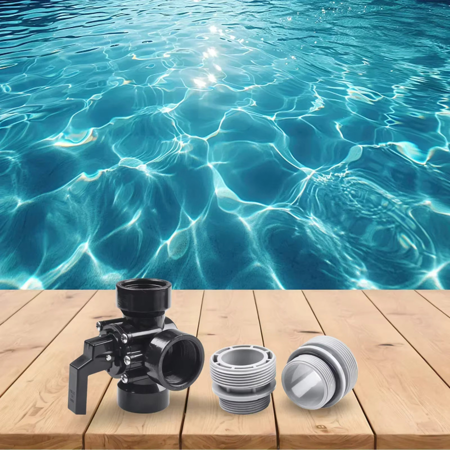 VIBRATITE 3-Wege-Poolventilsteuerung in Schwarz mit rechtem Widerhaken für effizienten Wasserdurchfluss und Umleitung - Bild 2