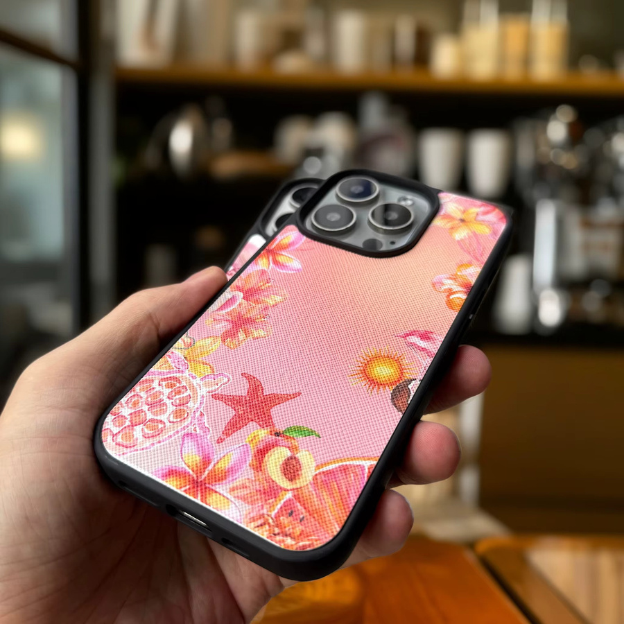 VNTK Luxus Handyhülle aus Kreuzleder mit Narzissen-Blumenmuster für iPhone 11 bis iPhone 16 Pro Max, Multicolor - Bild 3