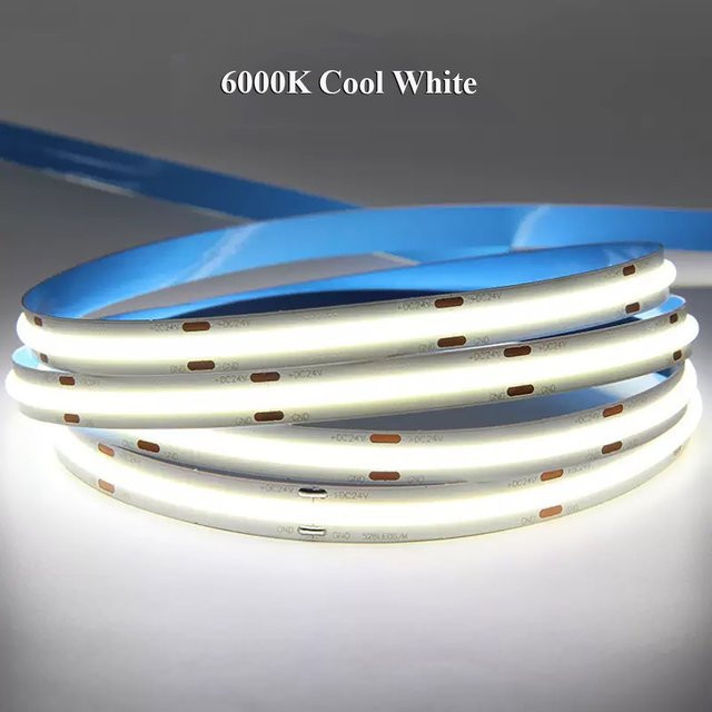 JOYLIT FCOB LED-Lichtleiste, 24 V, 10 m, 6000 K Kaltweiß, 11500 lm, 280 LEDs/m, dimmbar, CRI 95, 120 Grad Abstrahlwinkel - Bild 1