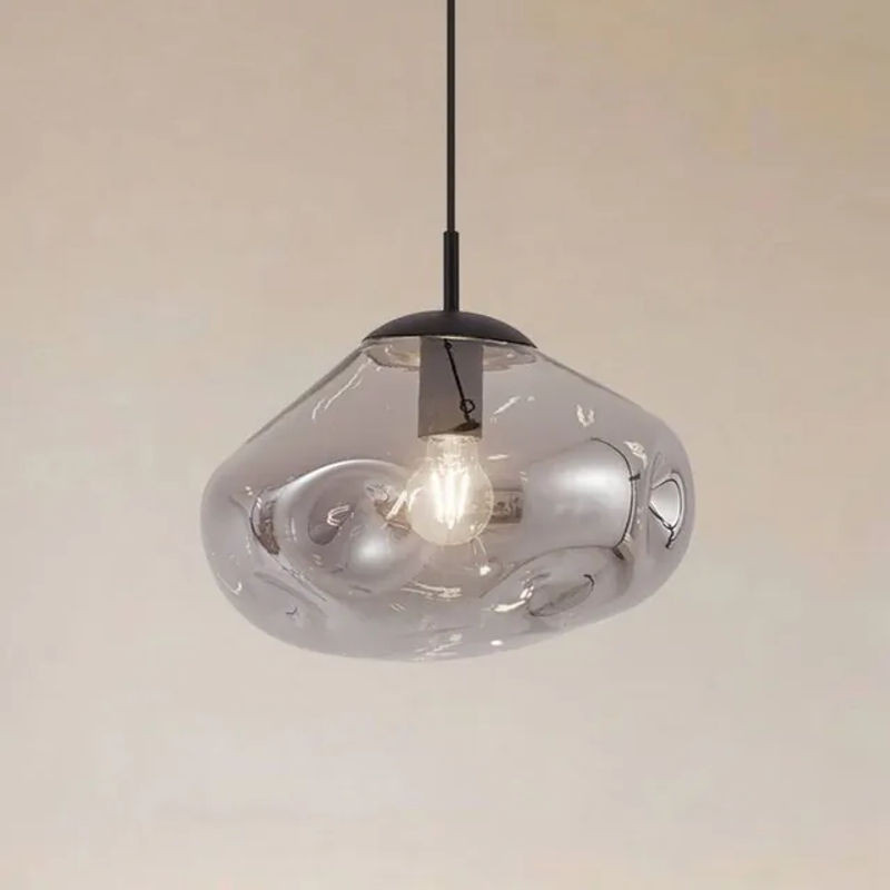 Lindby Pendelleuchte Lelia aus Glas in Grau für Wohnzimmer und Esszimmer - Bild 1