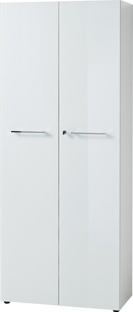 Aktenschrank MUENCHEN Kadima Design mit Glasfront und Schloss, Weiß, B/T/H: 80 x 37 x 196 cm - Bild 1