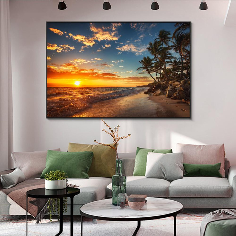 iaidegou-10 Landschaft Leinwandbild Strand und Sonnenaufgang in Multicolor, B x H: 30 x 40 cm - Bild 2