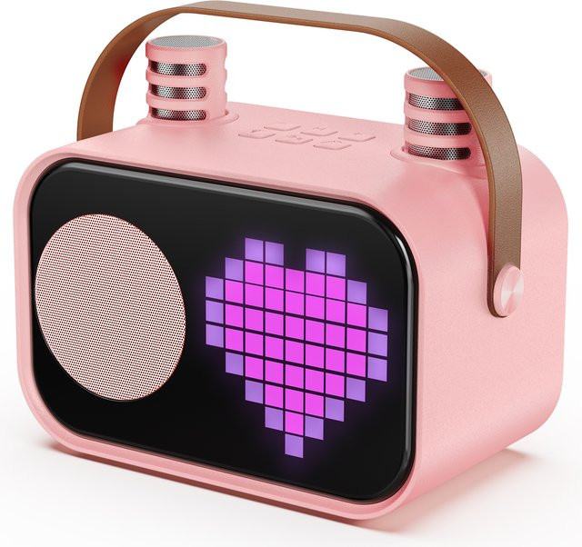 FanFun D58 Karaoke-Maschine in Pink mit 2 kabellosen Mikrofonen und Bluetooth-Funktion für Kinder und Erwachsene - Bild 1