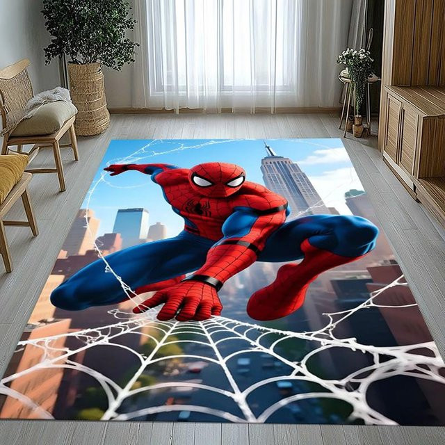 Rouxin ten Marvel Avengers Spider-Man Teppich für Kinderzimmer und Wohnzimmer, rutschfest und waschbar, B: 160 cm, T: 120 cm - Bild 1