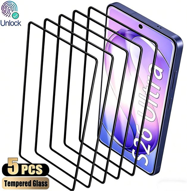5 Stück Amour Brave Panzerglas Displayschutz transparent für Samsung Galaxy S26 S25 S24 S23 S22 S21 Ultra Plus Edge mit Fingerabdruck-Entsperrung - Bild 1
