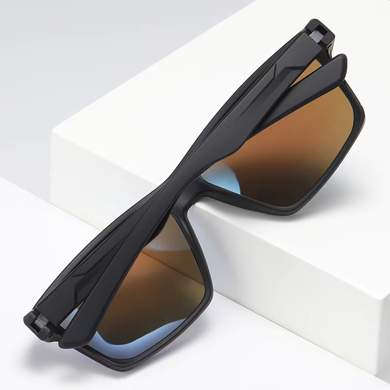 GSBJXZ Sportsonnenbrille, quadratisch, Vollrand, Kunststoff, schwarz, Herren, polarisiert - Bild 3
