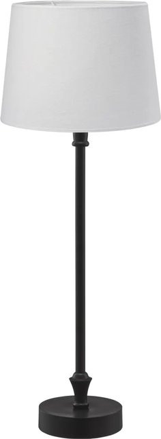 PR Home Liam Tischlampe Schwarz mit weißem Textilschirm E27 B/T/H: 59 x 20 x 20 cm - Bild 1