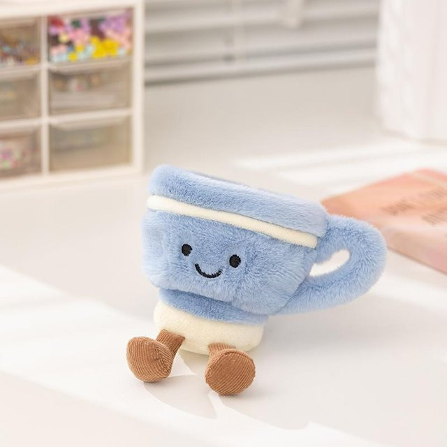 Yiran toy Cartoon Baguette Zimtschnecke Teekanne Kaffeetasse Plüsch Schlüsselanhänger, Plüsch / Textil - Bild 1