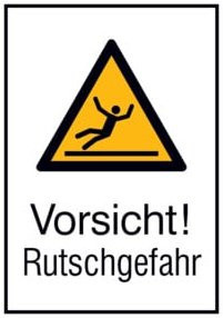 SafetyMarking Warnschild Vorsicht Rutschgefahr aus Aluminium in Gelb, B: 26,2 cm, H: 37,1 cm - Bild 1