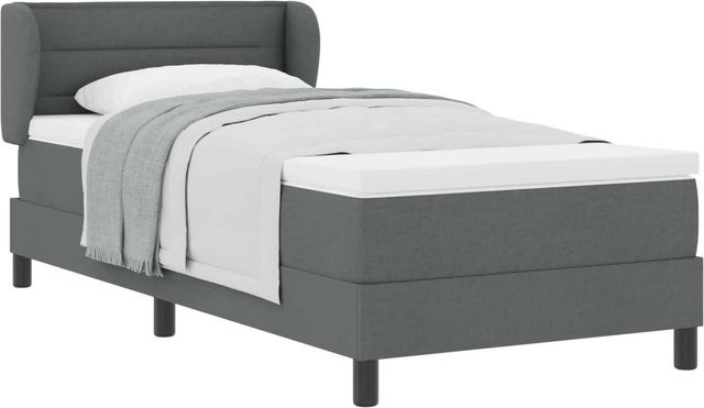 vidaXL Boxspringbett mit Matratze und Taschenfederkern in Grau, B/T/H: 80 x 200 x 140 cm - Bild 1