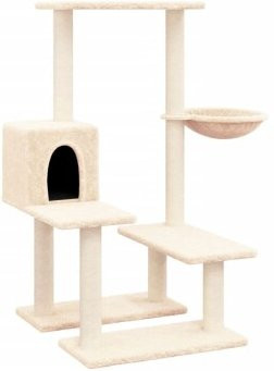 vidaXL Kratzbaum mit Sisal-Säulen, Höhle und Hängematte in Beige, Höhe: 94,5 cm - Bild 1