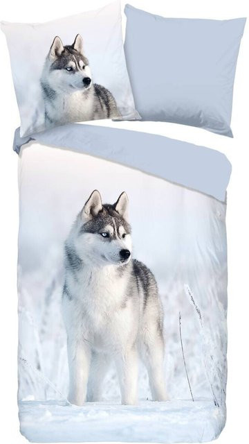 Baumwoll Bettwäsche Saschar Good Morning Blau mit Bettbezug und Kissenbezug B/L: 155 x 220 cm, Kissen: 80 x 80 cm - Bild 1