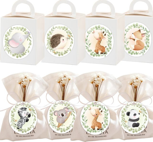 48 Stück Tier Handwerk Anhänger aus Papier für Kinder als Dschungel und Wald Party Dekoration und DIY Geschenke Verpackung in Mehrfarbig - Bild 1