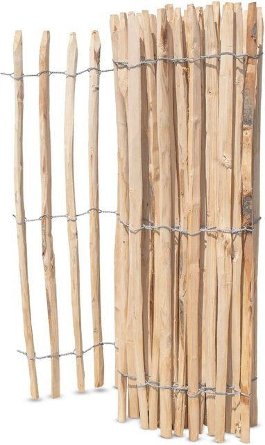 Stiltreu Französischer Premium Staketenzaun Kastanie rund in Grau oder Braun, Höhe: 120 cm, Lattenabstand: 4-5 cm - Bild 1