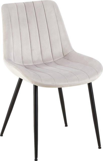 CLP Polsterstuhl Rahden aus Samt mit gestepptem Sitz und schwarzem Gestell, Sitzhöhe: 46 cm - Bild 1