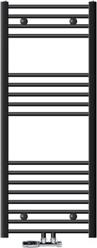 LuxeBath Badheizkörper Anthrazit mit Wandanschlussgarnitur, Breite: 50 cm, Höhe: 120 cm - Bild 1