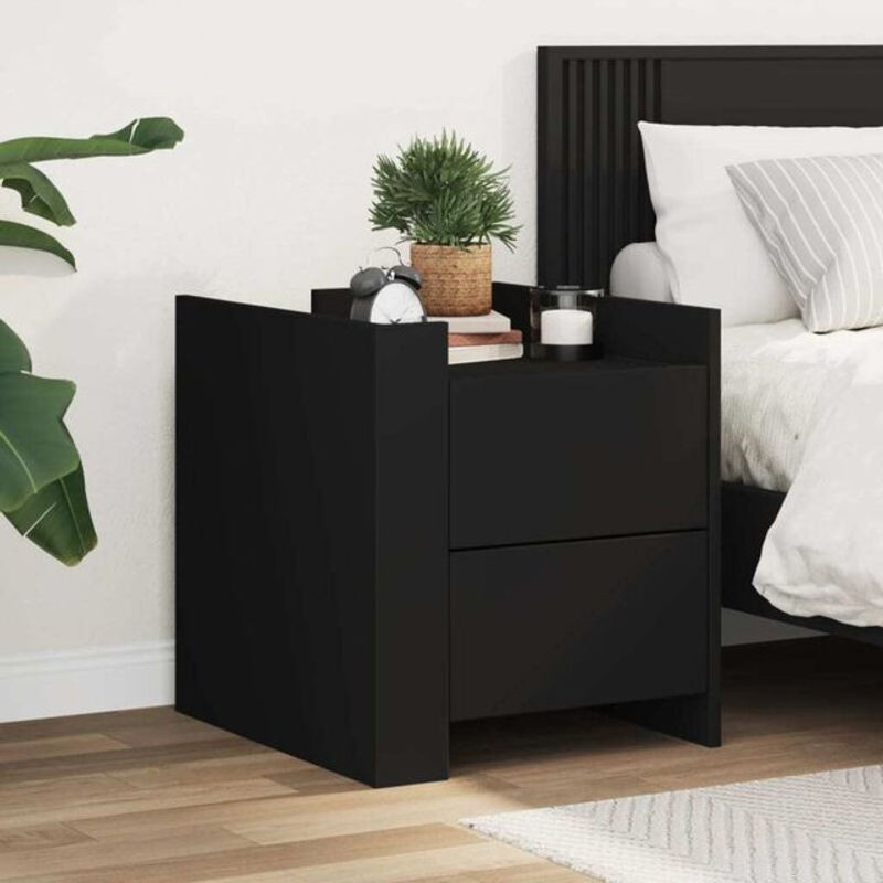 Moderner Nachttisch von Vidaxl in Schwarz aus Holzwerkstoff, B/T/H: 45 x 50 x 50 cm - Bild 1