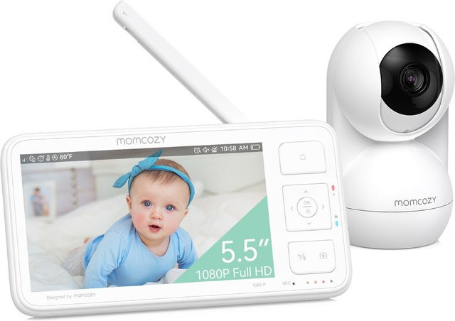 Momcozy Video-Babyphone BM03 mit Kamera, Temperaturanzeige und Akku in Weiß - Bild 1