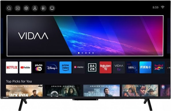 Toshiba 50QV2463DA QLED Smart-TV in Schwarz mit 4K Ultra HD, HDR und Sprachsteuerung - Bild 1