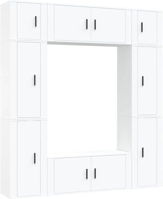 vidaXL 8-teiliges TV-Schrank-Set in Weiß aus Holzwerkstoff für dein Wohnzimmer - Bild 1