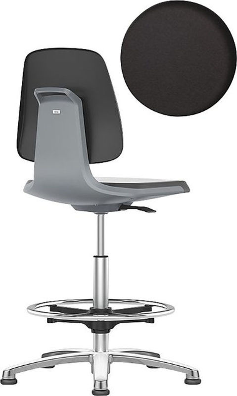 Bimos Arbeitsstuhl Labsit mit Kunstleder in Anthrazit, B/T/H: 45 x 42 x 52 - 77 cm - Bild 2