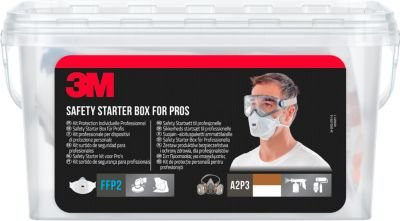 3M Safety Box 1000MCWE Starterset für Profis mit Atem-, Augen- und Gehörschutz in Weiß und Grau - Bild 2