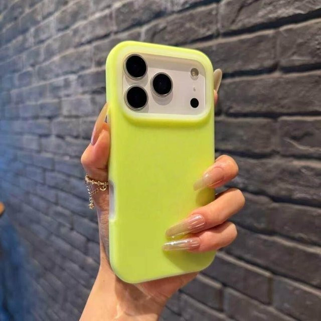 Stoßfeste Silikon-Handyhülle in Bonbonfarben für Apple iPhone 13 14 16 17 Pro Max, matte Gelee-Schutzhülle in Multicolor und Gelb - Bild 1