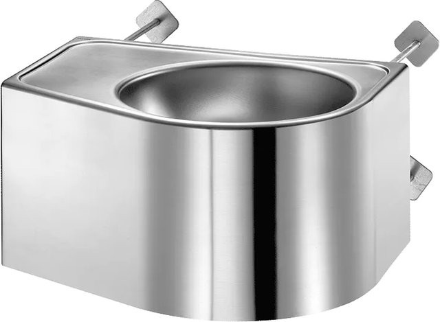 Delabie WT DUO S TC R Wandhängendes Waschbecken aus Edelstahl in Silber, B/T/H: 60,0 x 40,0 x 8,5 cm - Bild 1