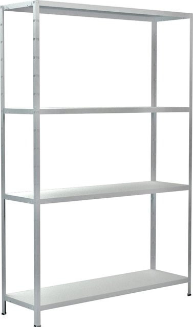Schulte Steck-Grundregal aus Metall in Weiß, H 180 cm x B 120 cm x T 35 cm - Bild 1