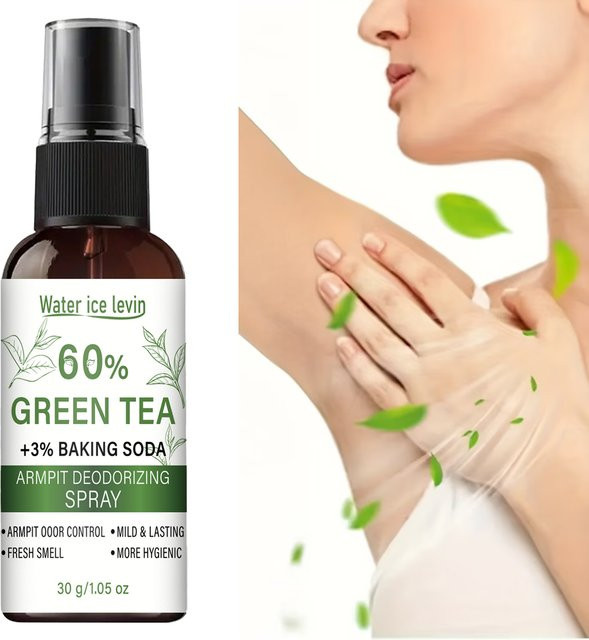 Levin Water Ice Achsel-Deodorant-Spray, Grüner Tee, Backpulver, 30g - Bild 1