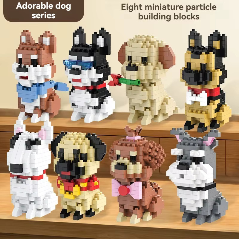 HUATEC Micro Bausteine Set Hunde Cartoon Charakter Modelle aus Kunststoff in Mehrfarbig als kreatives DIY Spielzeug für Kinder - Bild 7