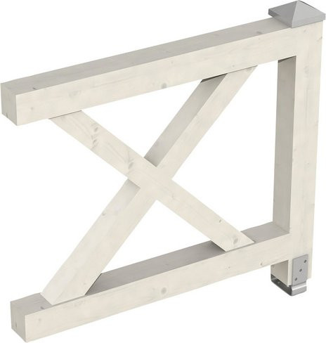 SKANHOLZ Brüstung aus Holz in Weiß, B: 108 cm, H: 84 cm - Bild 1