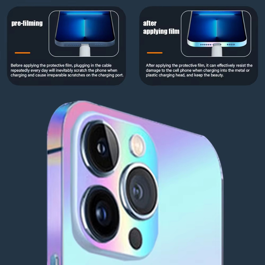 NNBILI Set aus 2 bunten Rahmen und 2 bunten Rückabdeckungen mit Leuchteffekt für iPhone 17 16 15 14 13 12 11 Pro Max in Multicolour - Bild 2
