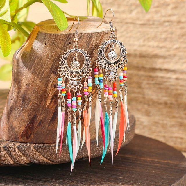 Lucky Star Jewelry Hängeohrringe, Messing, Silber, Damen, Vintage - Bild 1