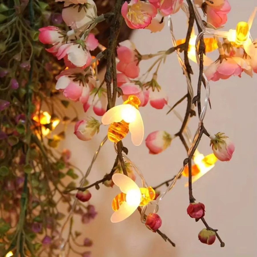 Peach Forest LED Bienen Lichterkette Batteriebetrieben für Schlafzimmer und Garten Dekoration mit 40 LEDs - Bild 2