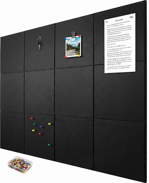 Relaxdays Filzpinnwand quadratisch aus Filz in Schwarz, selbstklebend, B/T/H: 30 x 30 x 1,2 cm - Bild 1