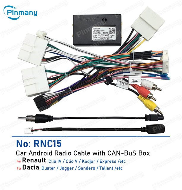 pinmany CAN-Bus-Adapter RNC15 Auto-Radio-Stromkabel-Adapter für Renault Clio 4, 5, Kadjar, Express, Duster, Jogger, Taliant, Sandero in Schwarz - Bild 1