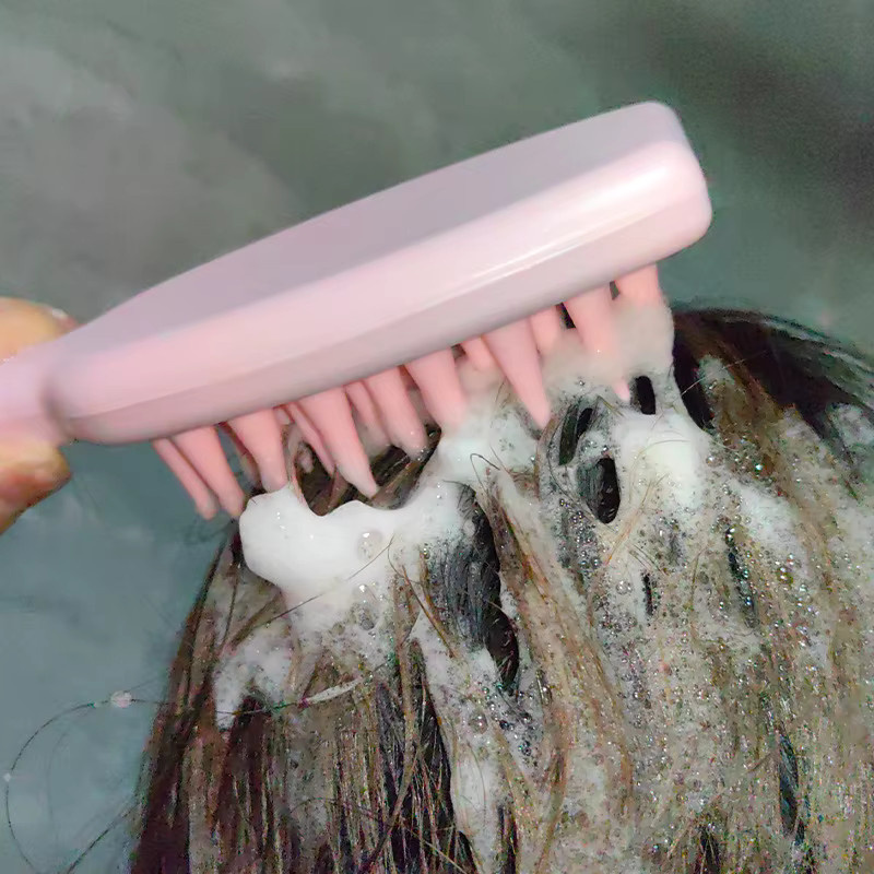 Silikon-Kopfhaut-Massagebürste für Damen, Haarwaschkamm zur Tiefenreinigung - Bild 2