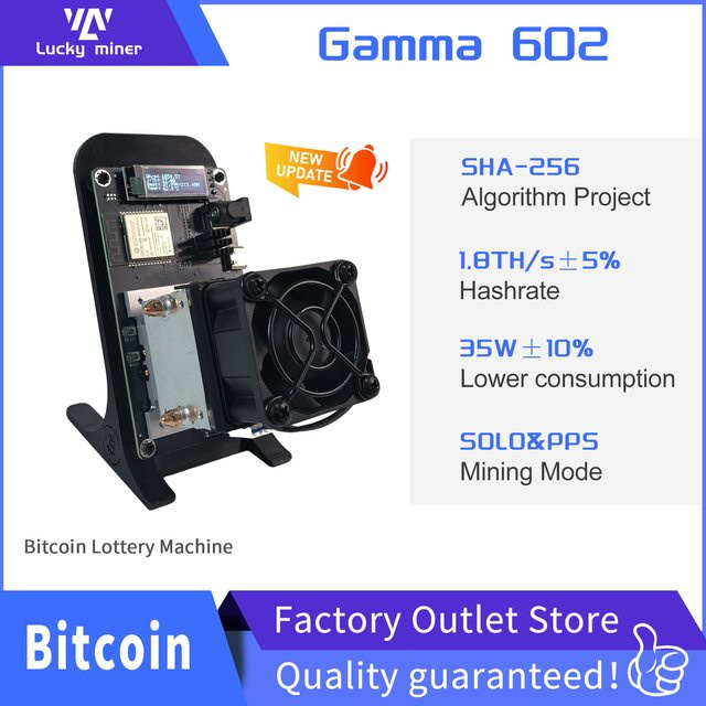 Lucky Miner Gamma 602 Bitcoin Miner SHA256 ASIC Krypto-Mining-Maschine Schwarz - Bild 1