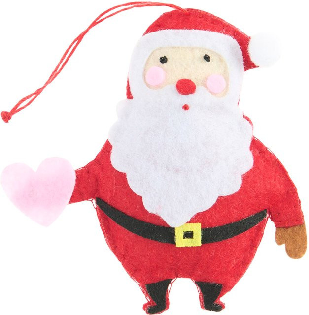 Rico Design Filz-Aufhänger Weihnachtsmann mit Herz in Rot/Weiß - Bild 1