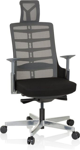 hjh OFFICE High End Bürostuhl SKARIF in Schwarz mit Stoff- und Netzstoff, Armlehnen und höhenverstellbarer Funktion - Bild 1